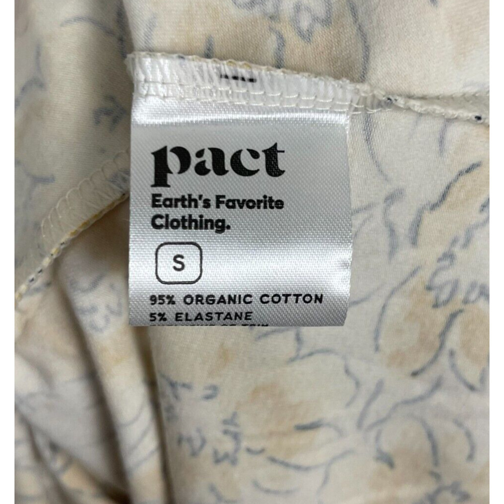 NWT Pact Organic Cotton Fit Flare Halter Dress Size Small Pockets Yellow Floral - Picture 8 of 10